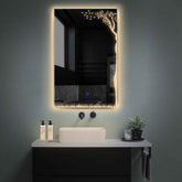 Specchio LED Verticale | Pulsante touch | Luce bianca calda - Reyze Serie Good Vibes Modello 8